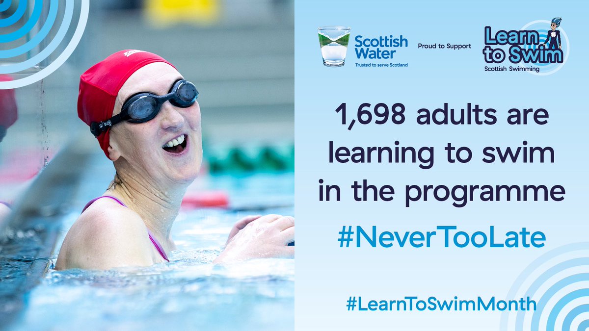 ScottishSwim's tweet image. It’s never too late to #LearnToSwim 💙
There are well over 1500 adults learning to swim across 39 national framework providers in Scotland 🏴
#LearnToSwimMonth #NeverTooLate