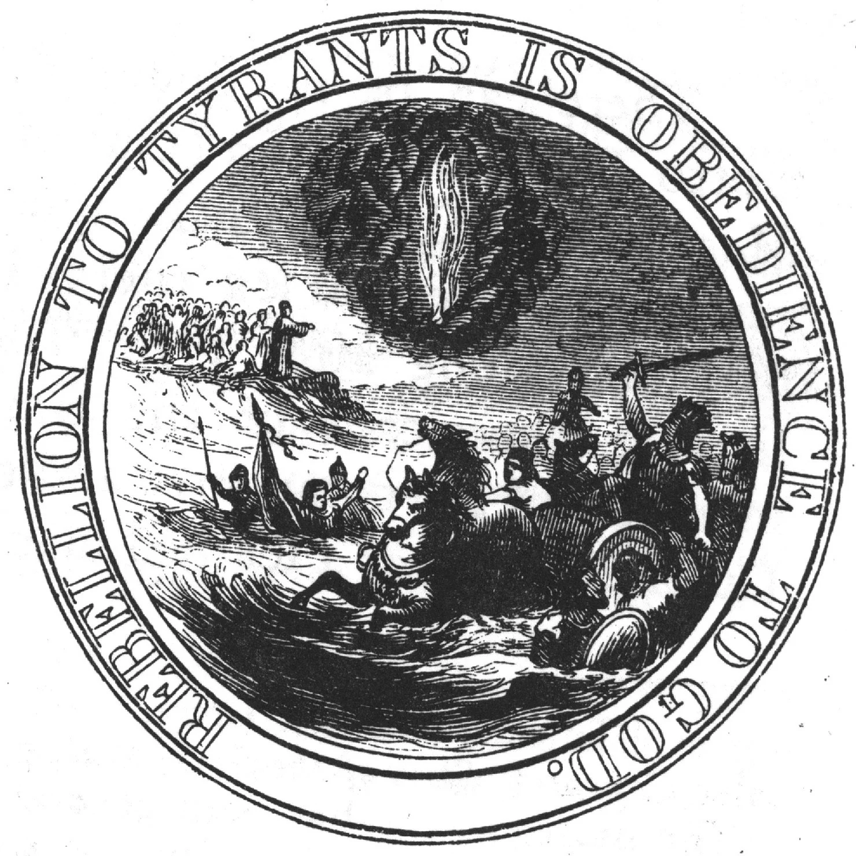 beinlibertarian's tweet photo. Ben Franklin's proposal for the Great Seal went hard https://t.co/Bxqrg1b2YJ
