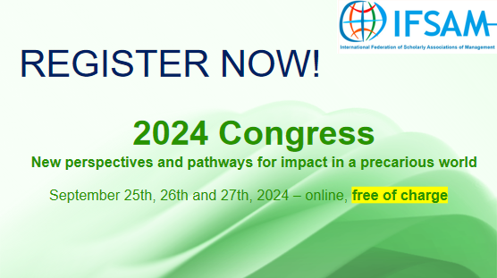 News update on our 2024 congress "New Perspectives and Pathways for Impact in a Precarious World!"  Congress sessions will be automatically translated into several languages. Come and join us! To register, please visit ifsam.org/2024conference…