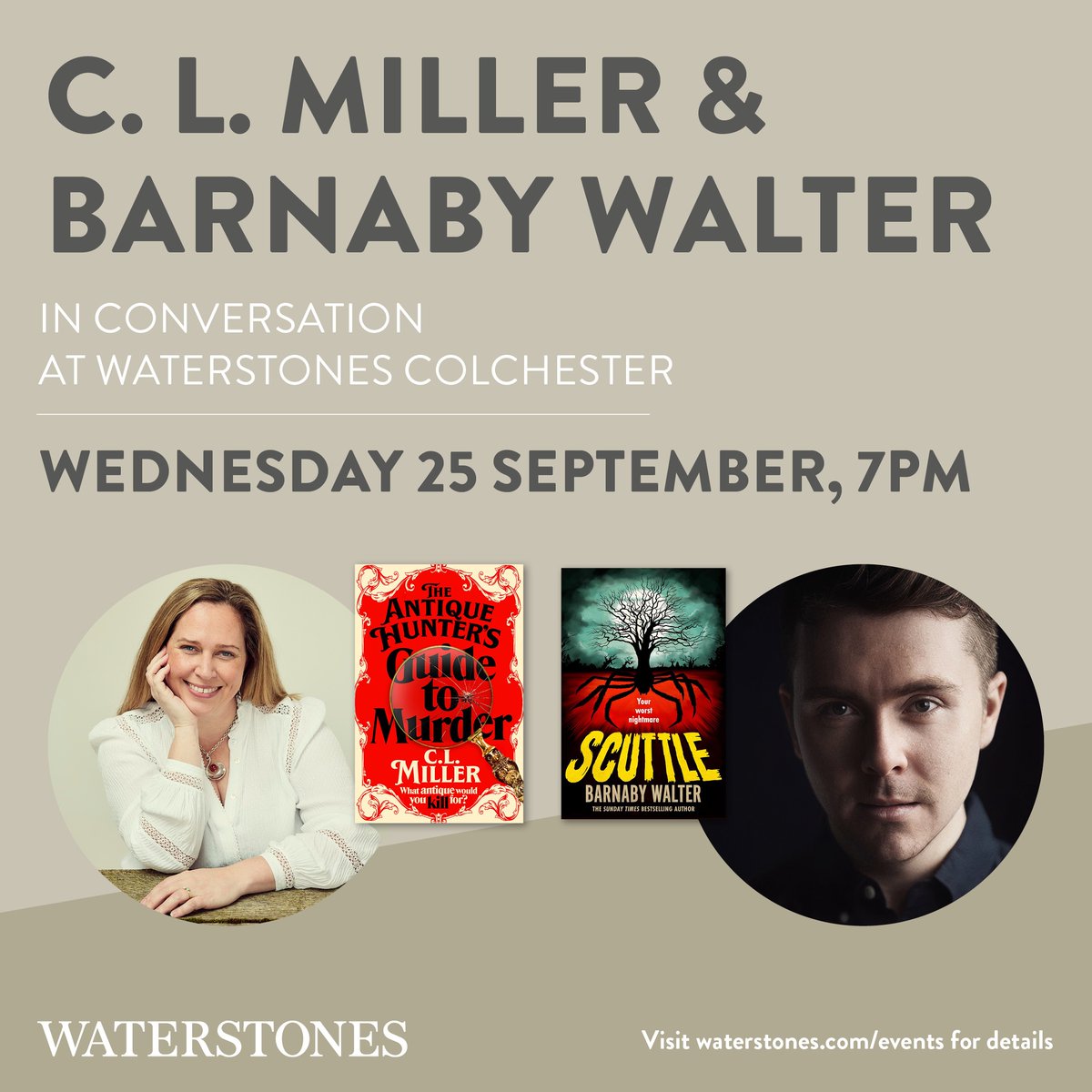 Colchester High St (@waterstones_col) on Twitter photo eventbrite.co.uk/e/cl-miller-ba… Don't miss out on this event. You still have time to grab tickets for <a href="/CLMillerAuthor/">Cara Miller / C. L. Miller</a> & <a href="/BarnabyWalter/">B.P. Walter</a> in conversation. It's a must if you like #CosyCrime or #horrorbooks. <a href="/panmacmillan/">Pan Macmillan</a> <a href="/HarperCollins/">HarperCollins</a> eventbrite.co.uk/e/cl-miller-ba… Don't miss out on this event. You still have time to grab tickets for <a href="/CLMillerAuthor/">Cara Miller / C. L. Miller</a> & <a href="/BarnabyWalter/">B.P. Walter</a> in conversation. It's a must if you like #CosyCrime or #horrorbooks. <a href="/panmacmillan/">Pan Macmillan</a> <a href="/HarperCollins/">HarperCollins</a>