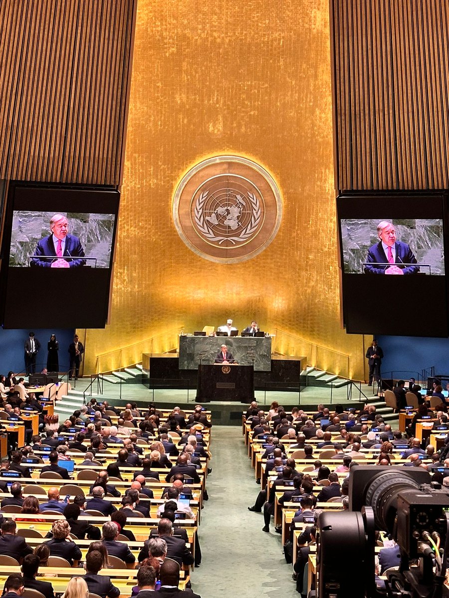"I stand before you in this whirlwind convinced of two overriding truths.

First, the state of our world is unsustainable.
We can’t go on like this.

And second, the challenges we face are solvable."
- <a href="/antonioguterres/">António Guterres</a> #UNGA79