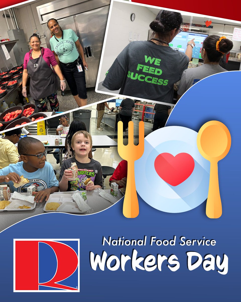 RaytownSchools's tweet photo. It's National Food Service Employee Day!  Let's take time to thank our nutrition services team for taking great care of us &amp; keeping us well-fed.  Thank you! #nationalfoodserviceworkersday #rqsforward #weareraytown #raytownmo https://t.co/0r5IjptKup