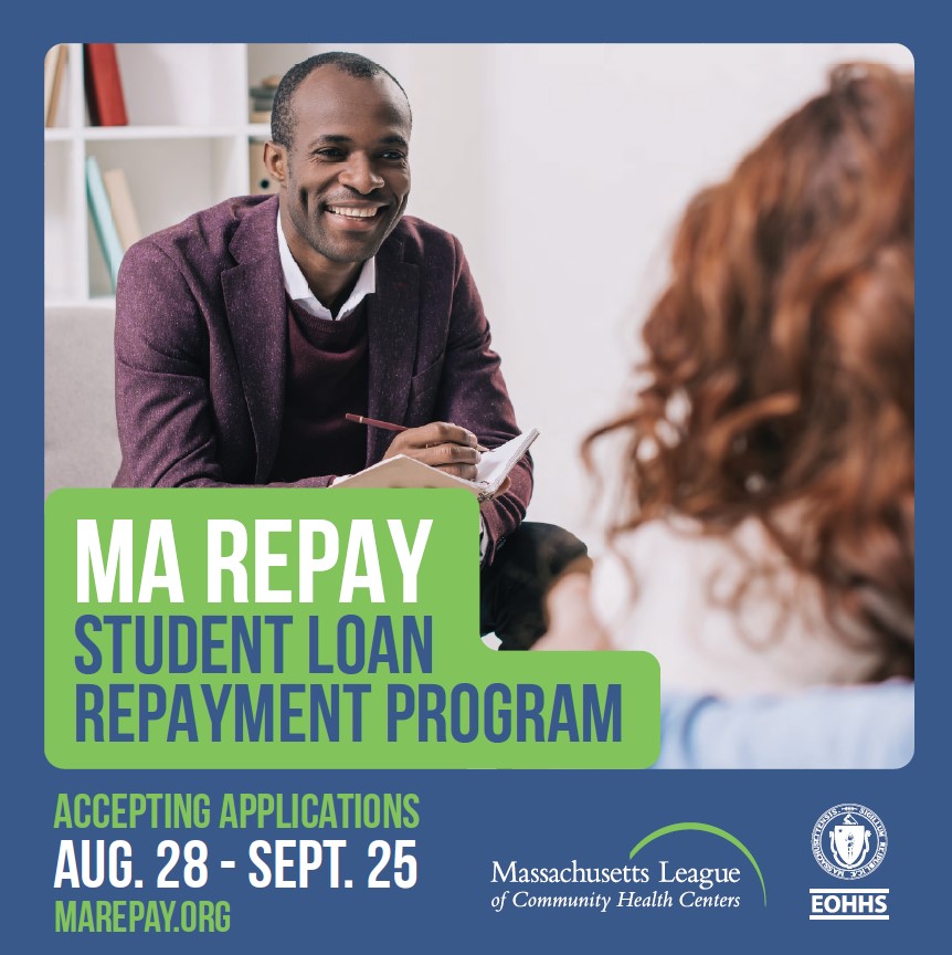 Applications for the MA Repay programs for student loan repayment close tomorrow, 9/25! If you are an eligible behavioral health or primary care professional in Massachusetts and want to reduce your student loan debt, apply now: marepay.org/i-want-to-apply #HealthcareProfessionals