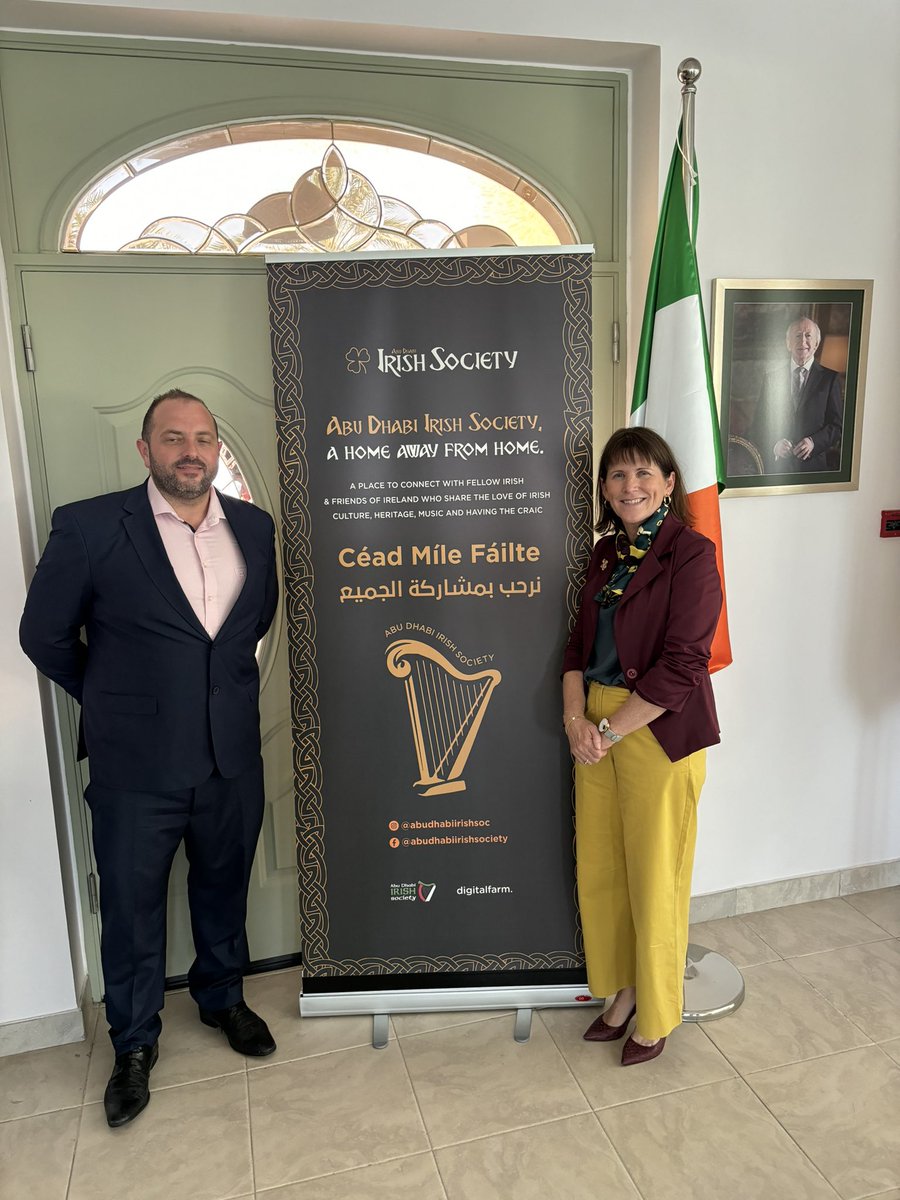 Irish Embassy UAE (@irelandembuae) on Twitter photo The Ambassador hosted the Board of the newly revived <a href="/IrishAbuDhabi/">Abu Dhabi Irish Society</a> at the Residence. The Board has done brilliant work over the past several months in getting the society back at the centre of our community here. We are looking forward to working with them in the future! The Ambassador hosted the Board of the newly revived <a href="/IrishAbuDhabi/">Abu Dhabi Irish Society</a> at the Residence. The Board has done brilliant work over the past several months in getting the society back at the centre of our community here. We are looking forward to working with them in the future!