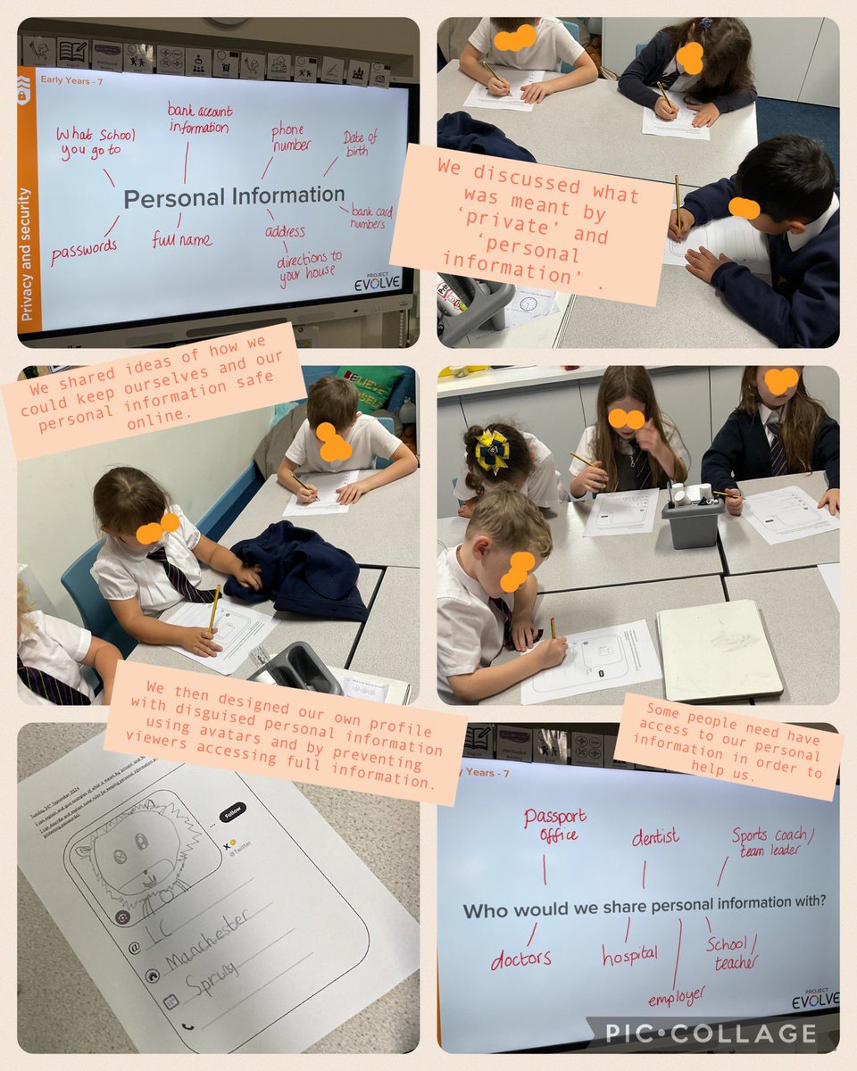 MRPAyear2B's tweet image. In Computing this afternoon, we have focussed on personal information and how we can keep ourselves safe online by considering how we share our information. 
#MRPALesrning #MRPAHome #MRPAComputing #computing #ks1