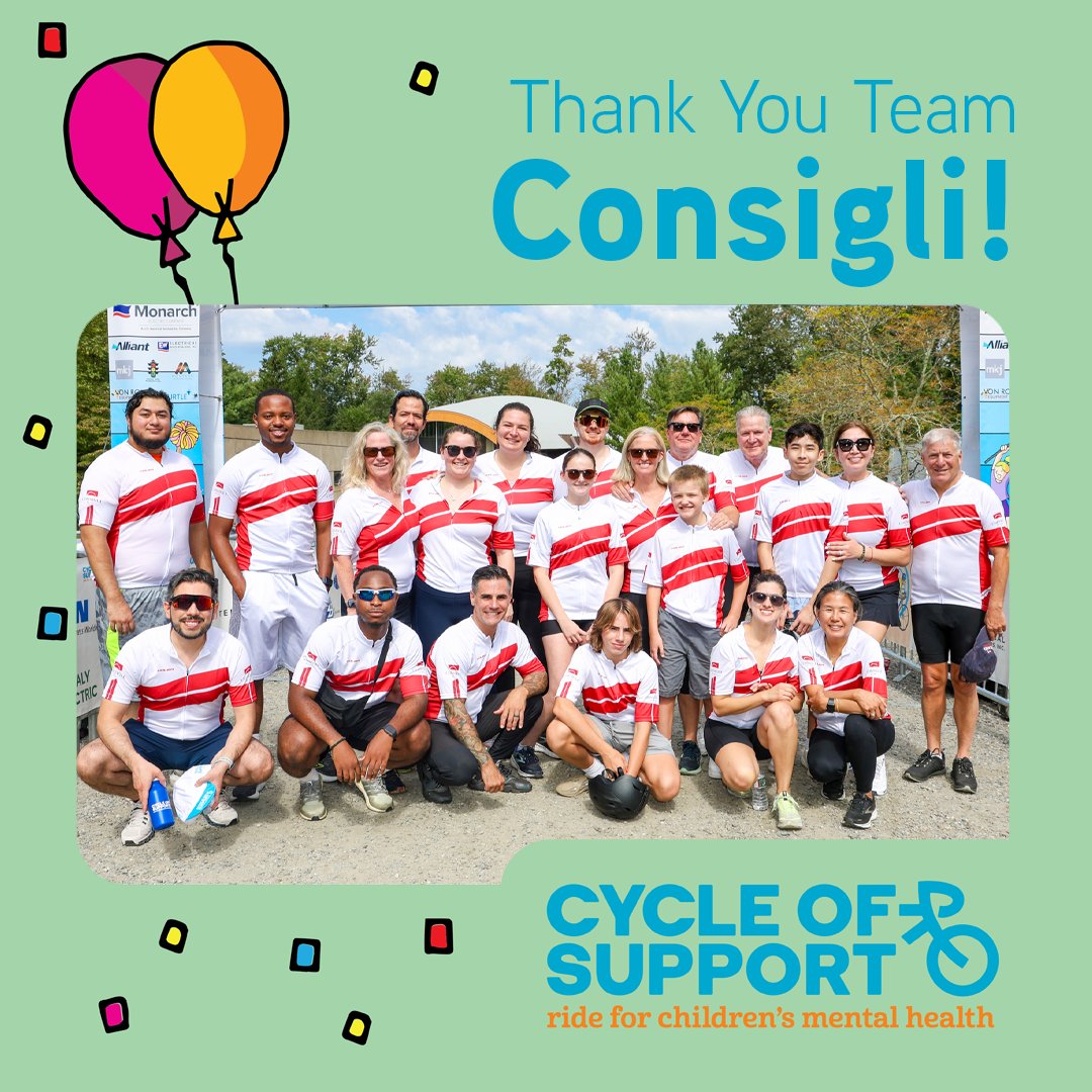 Thank you, team Consigli Construction, for helping CycleofSupport.org raise $850,000 for children's mental health!