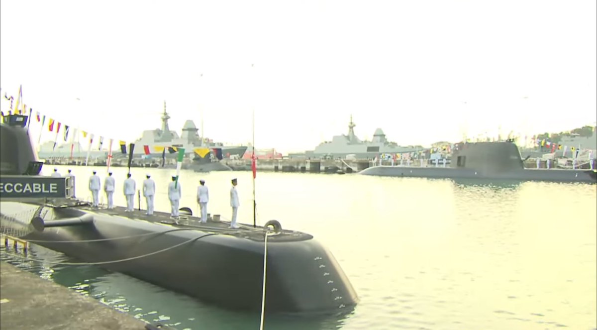 WarshipCam's tweet photo. Republic of Singapore Navy Invincible-class Type 218SG submarines  RSS Invincible and RSS Impeccable being commissioned today in Singapore  - September 24, 2024 #rssinvincible

SRC: FB- Republic of Singapore Navy https://t.co/J0WWbBTS8g