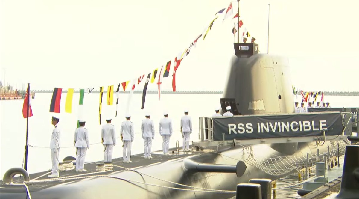 WarshipCam's tweet photo. Republic of Singapore Navy Invincible-class Type 218SG submarines  RSS Invincible and RSS Impeccable being commissioned today in Singapore  - September 24, 2024 #rssinvincible

SRC: FB- Republic of Singapore Navy https://t.co/J0WWbBTS8g