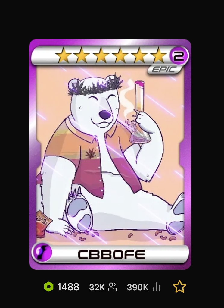 CBB (@cbb0fe) on Twitter photo Giving away an EPIC CBB <a href="/fantasy_top_/">fantasy.top</a> card in 48 hours.
All you have to do is liking + commenting something funny + retweeting. Good luck all.
Worth 1.98 ETH atm. Will give priority to FT players. Giving away an EPIC CBB <a href="/fantasy_top_/">fantasy.top</a> card in 48 hours.
All you have to do is liking + commenting something funny + retweeting. Good luck all.
Worth 1.98 ETH atm. Will give priority to FT players.