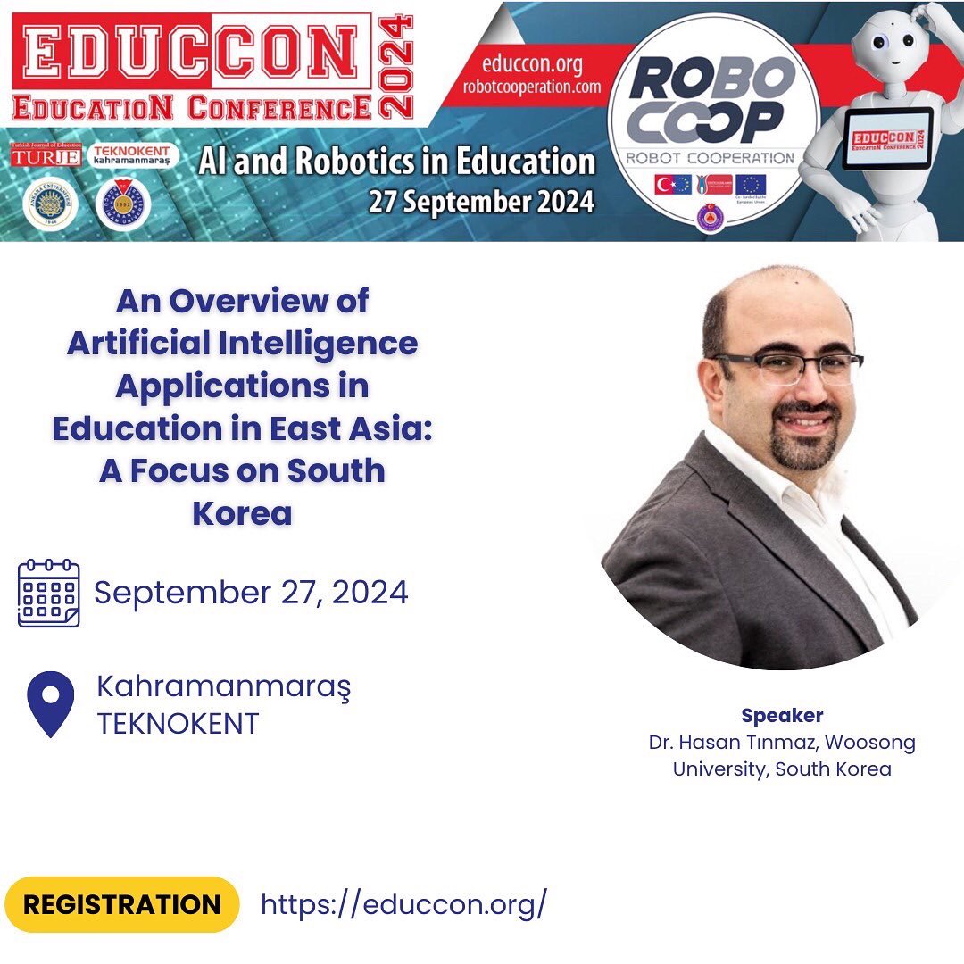 educconorg's tweet photo. EDUCCON 2024 Invited Speakers..#education #conference #robotic #ArtificialInteligence https://t.co/19LZcrT525