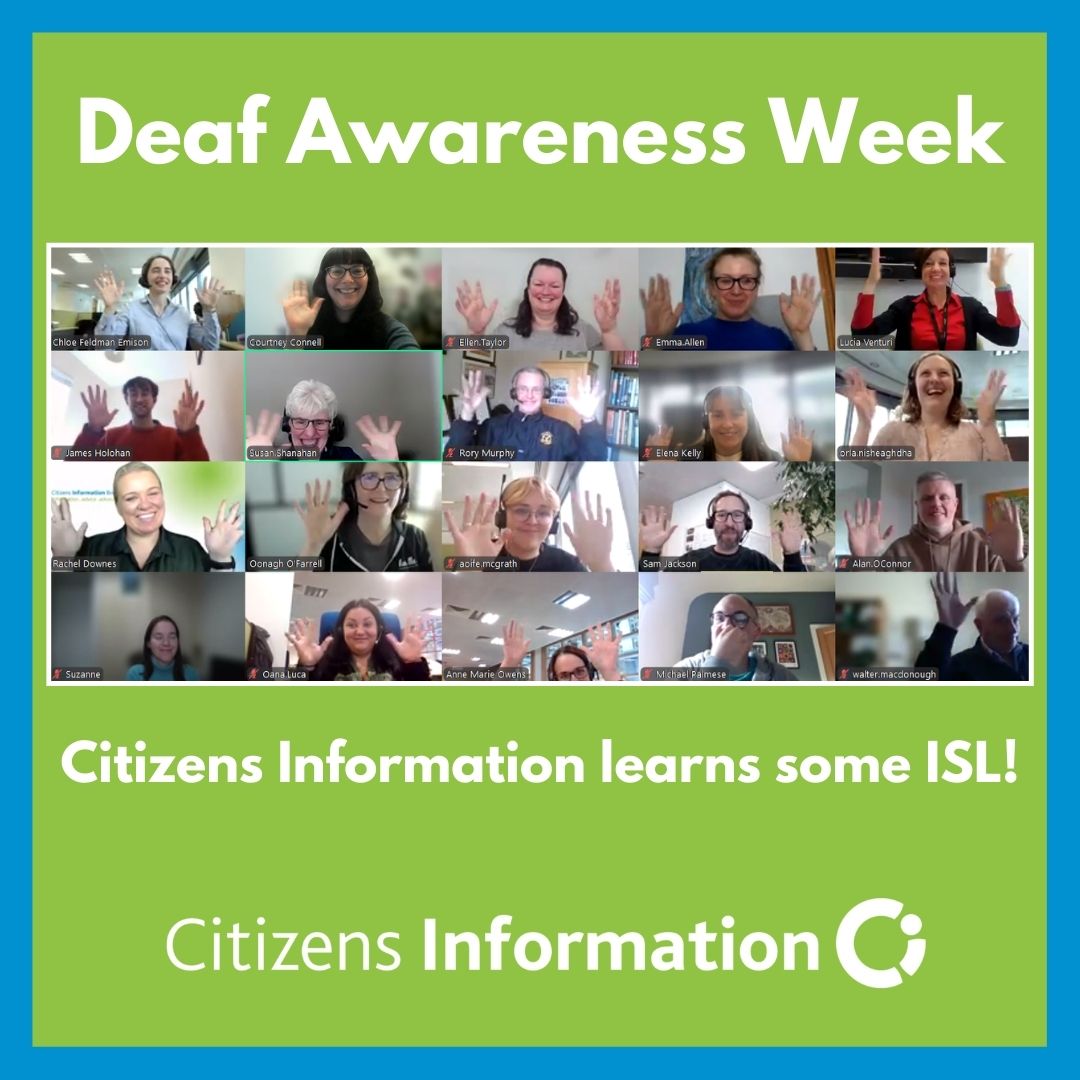 citizensinfo's tweet photo. The staff at the Citizens Information Board had an amazing time learning #IrishSignLanguage today to celebrate Deaf Awareness Week! 🙌

Watch our Deaf Awareness Training videos to find out about Irish Sign Language 👉 https://t.co/r5nWiKRyWB...

#ISL #IWDP24 #DeafAwareness https://t.co/uLGHhNpnOH