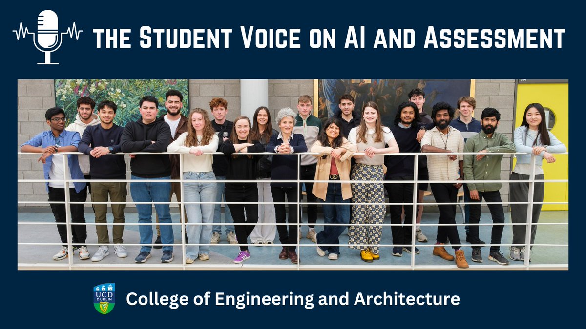 UCD College of Engineering & Architecture (@ucdengarch) on Twitter photo New podcast!
GenAI has caused a panic-move back to invigilated, in-person exams & this series responds with the students' voice
Spotify: shorturl.at/nHfsF
Directed, produced & edited by <a href="/OreillyMairead/">Mairead.OReilly</a>
Student liaison and production operations by <a href="/jenkeenahan/">Jennifer Keenahan</a> New podcast!
GenAI has caused a panic-move back to invigilated, in-person exams & this series responds with the students' voice
Spotify: shorturl.at/nHfsF
Directed, produced & edited by <a href="/OreillyMairead/">Mairead.OReilly</a>
Student liaison and production operations by <a href="/jenkeenahan/">Jennifer Keenahan</a>