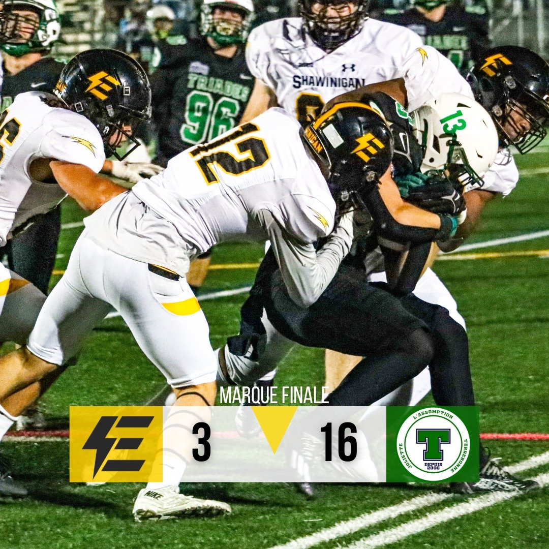 ElectriksShawi's tweet photo. 𝐌𝐀𝐓𝐂𝐇 𝟑 | Malgré une performance défensive presque sans faille, le manque d'opportunisme offensif nous coûte le match face aux Triades de Lanaudière!🏈

.
.
.
#GOTRIKS
#BOLTUP https://t.co/BQV3DP7vYm