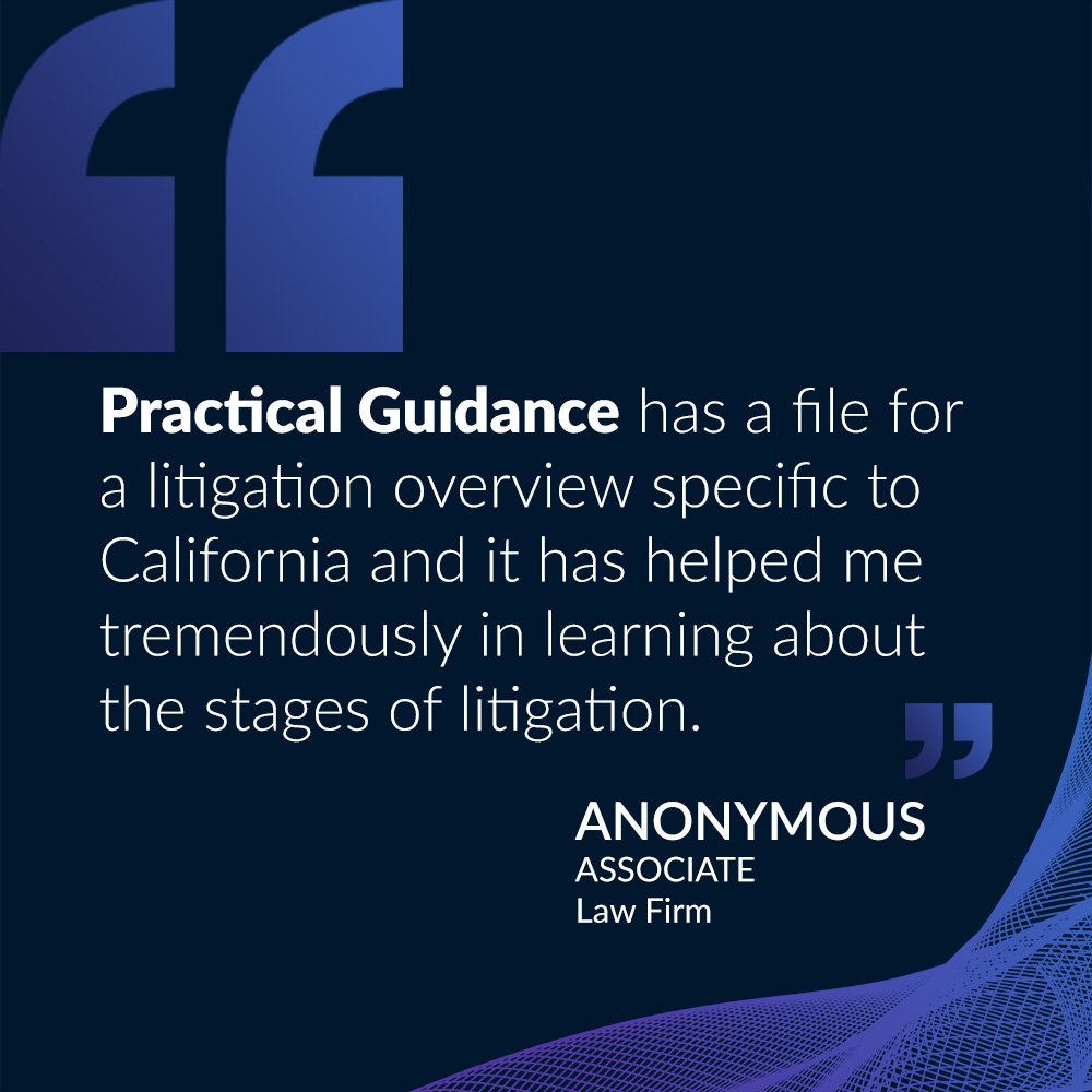 LexisNexis's tweet image. Navigate the complexities of litigation with confidence. Practical Guidance offers tailored resources that simplify the process and enhance your understanding.

Get your free trial today! 👉 bit.ly/42c11bJ 

#TestimonialTuesday #PracticalGuidance