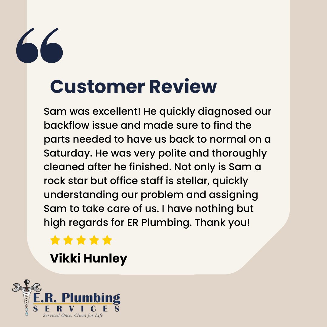 A big thank you to our valued customers for trusting E.R. Plumbing Services! We’re proud to be your plumbing partner and appreciate your continued support!