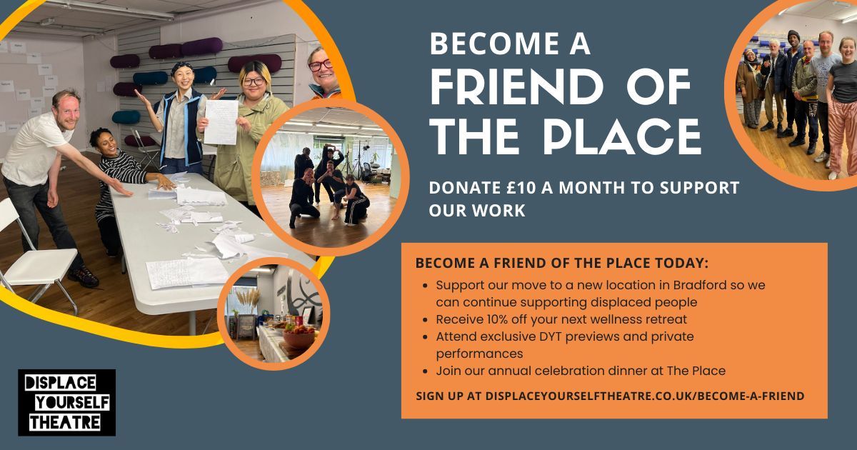 Support our work with displaced individuals by becoming a Friend of The Place for only £10 a month ✨

Your donation will help us meet the increasing demand for our creative therapeutic services &amp; help us relocate to a more sustainable, long-term location: buff.ly/4gMGcMi