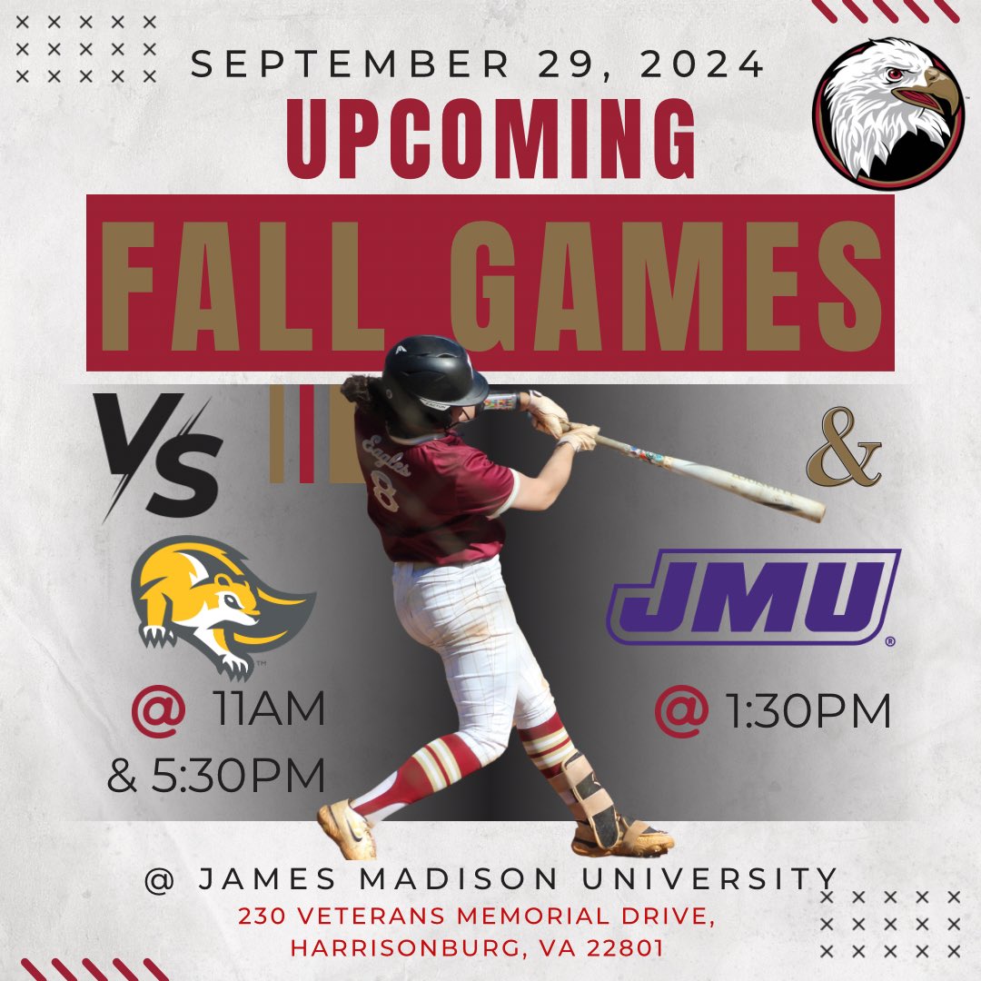 🦅UPCOMING FALL PLAY DAY🦅

Join us this Sunday at JMU as we take on Mary Baldwin and James Madison University!

Game times:

BC VS MBU @ 11AM
BC VS JMU @ 1:30PM
BC VS MBU @ 5:30PM