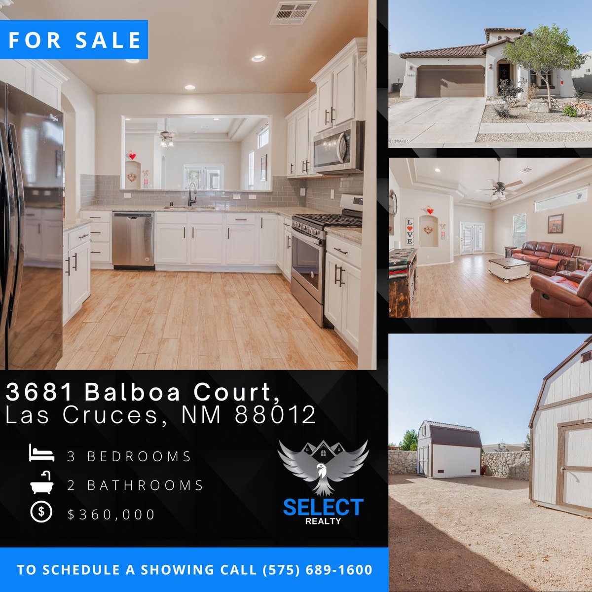 SelectRealtyLC's tweet image. ✨ Sun-Powered Paradise Awaits! ☀️

📍 3681 Balboa Court, Las Cruces, NM 88012 💲 Asking: $360,000

Ready to live your best life? Schedule a tour today! 🎉

List Agent: Jordan Barber Lic#REC-2022-0406