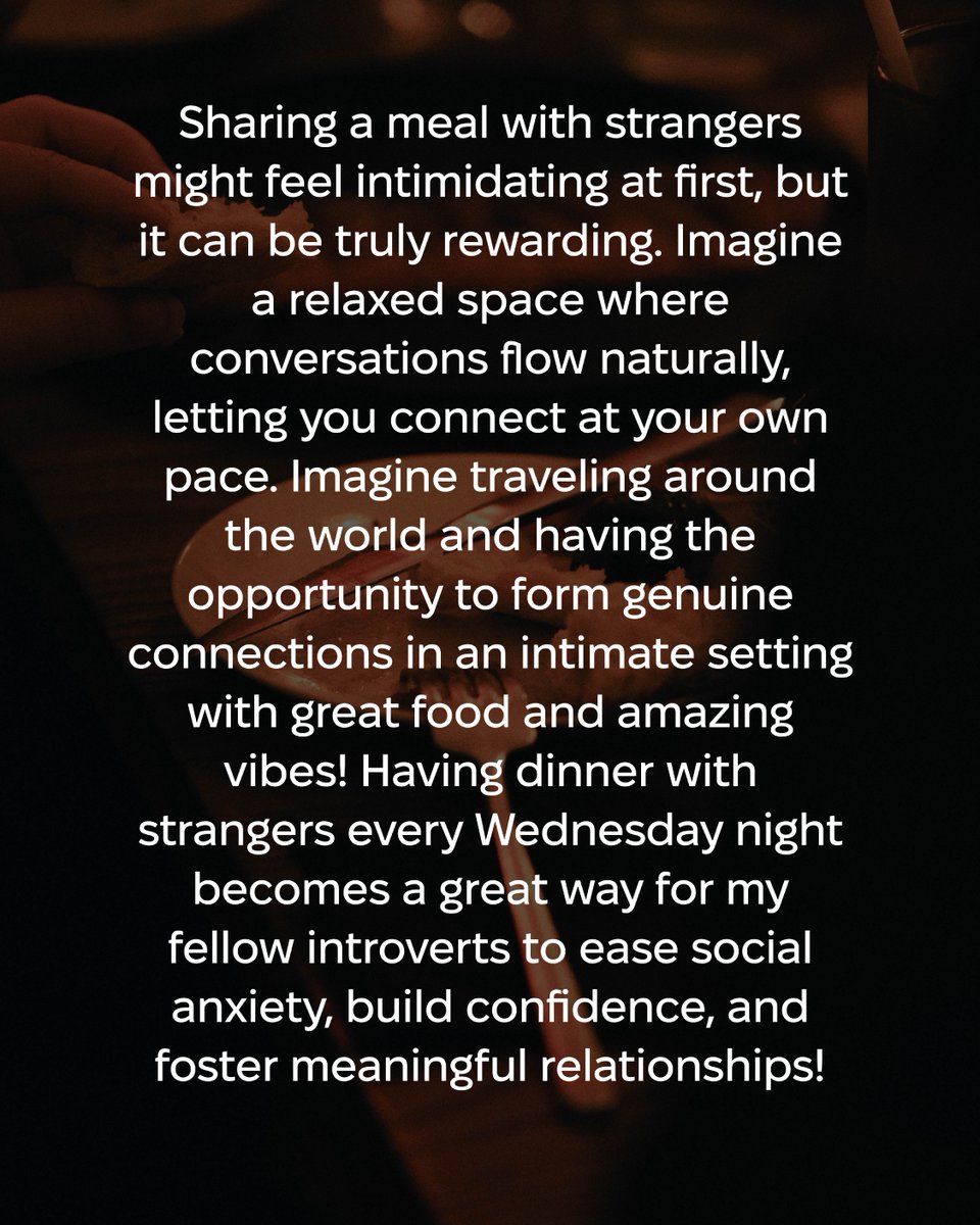 The best discussions unfold when we can go beyond the surface. ✨

Why not gain deeper connections through deeper conversations with friends you just haven’t met yet!

So book a dinner today!

#timeleft #hellostranger #askmeonadeeperlevel

📸 <a href="/lieselfrth/">Liesel</a>