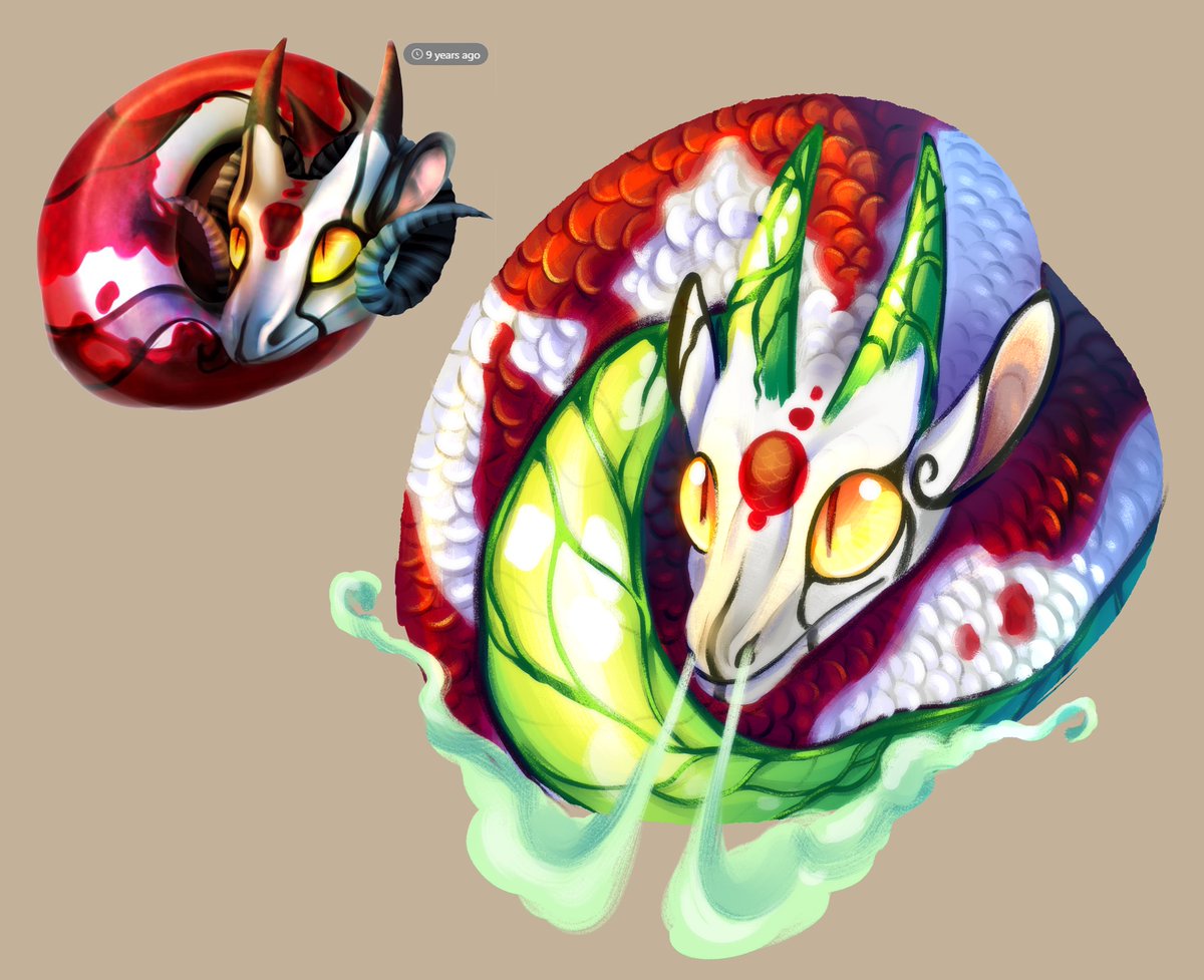 Redraw of my flight rising dragon I did 9 years ago!