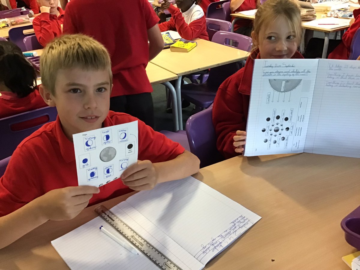 5YorkeMead's tweet photo. In science today we are learning all the phases in the cycle of the moon. π πππ #YorkeScience @YorkeMead https://t.co/6wPxT8ximM