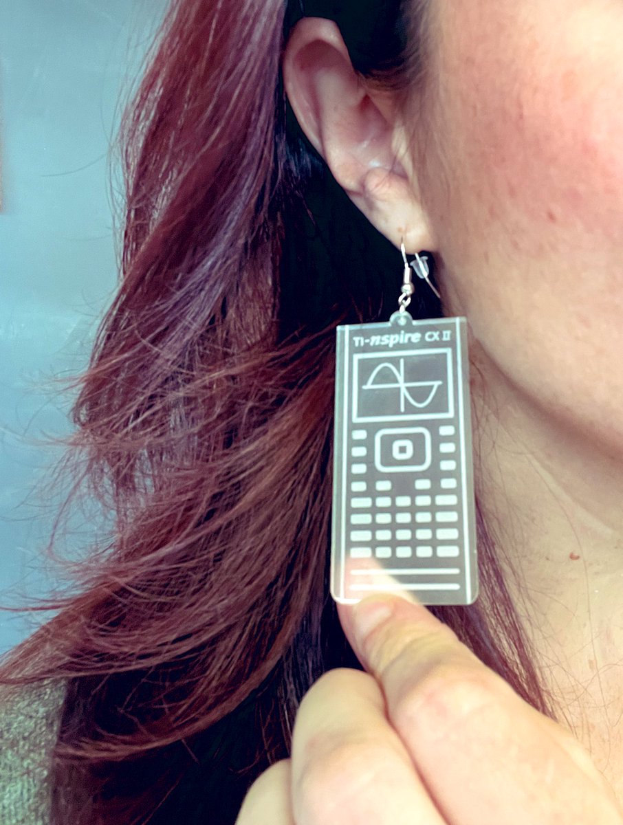 Kristen Drury ⌬ (@apchemisme) on Twitter photo Got a nice surprise in the mail form <a href="/TICalculators/">Texas Instruments Education</a> Calculator earrings!! 🤩 Got a nice surprise in the mail form <a href="/TICalculators/">Texas Instruments Education</a> Calculator earrings!! 🤩