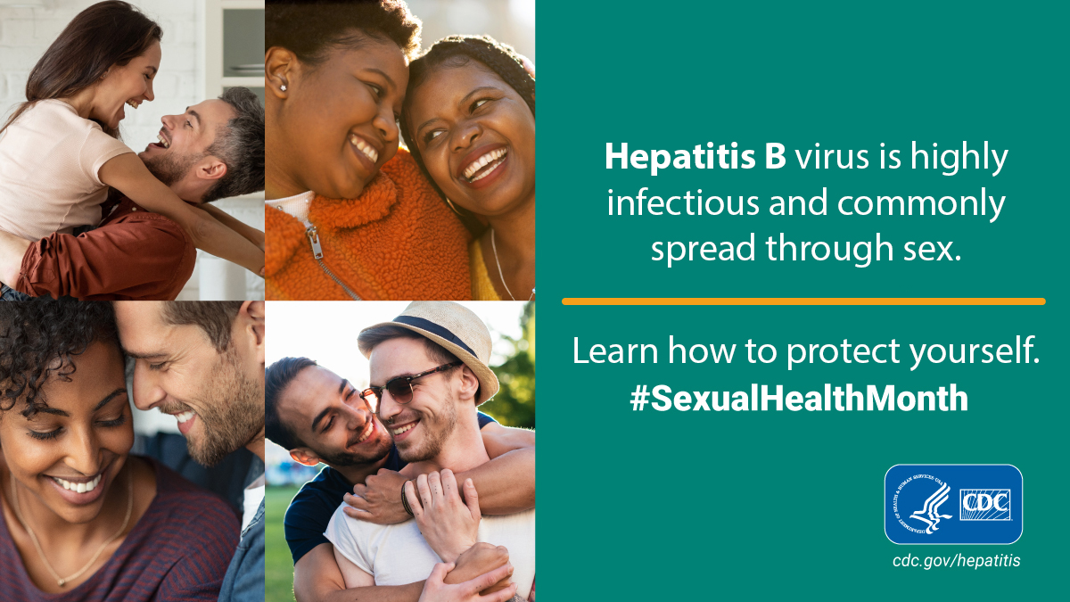 cdchep's tweet photo. Sexual contact is a common way #HepatitisB is spread. If youβre sexually active, CDCβ―recommends you get vaccinated against #HepB. This #SexualHealthMonth, learn more about #Hepatitis and its risk factors: https://t.co/hwg2p9FwKI https://t.co/qMBj7uKioj