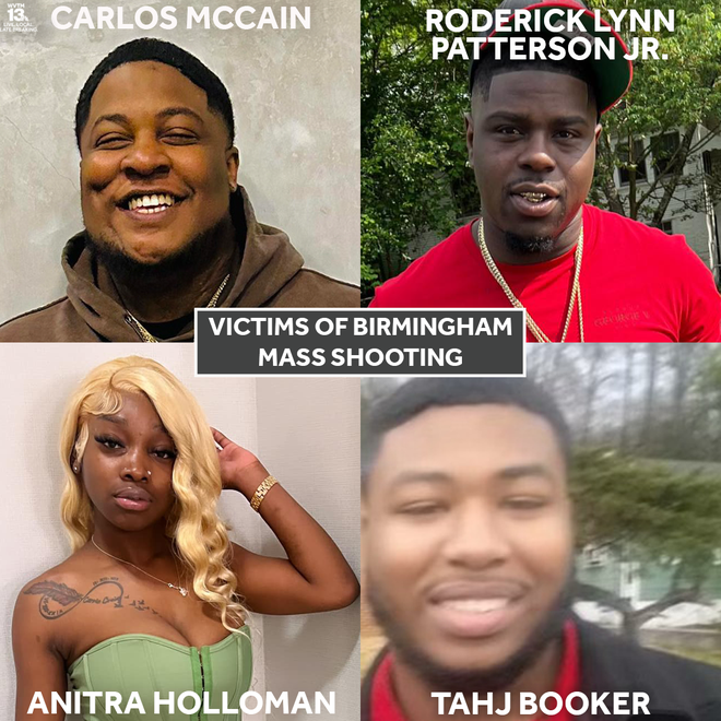 AstuteGaba's tweet photo. victims of the Birmingham, Alabama mass shooting

#alabama #alabamashooting #usnews #usnewslive #usa #gunviolence #shooting #News #BreakingNews #Birmingham #Alabama #Gangwar https://t.co/831xwGEHT5