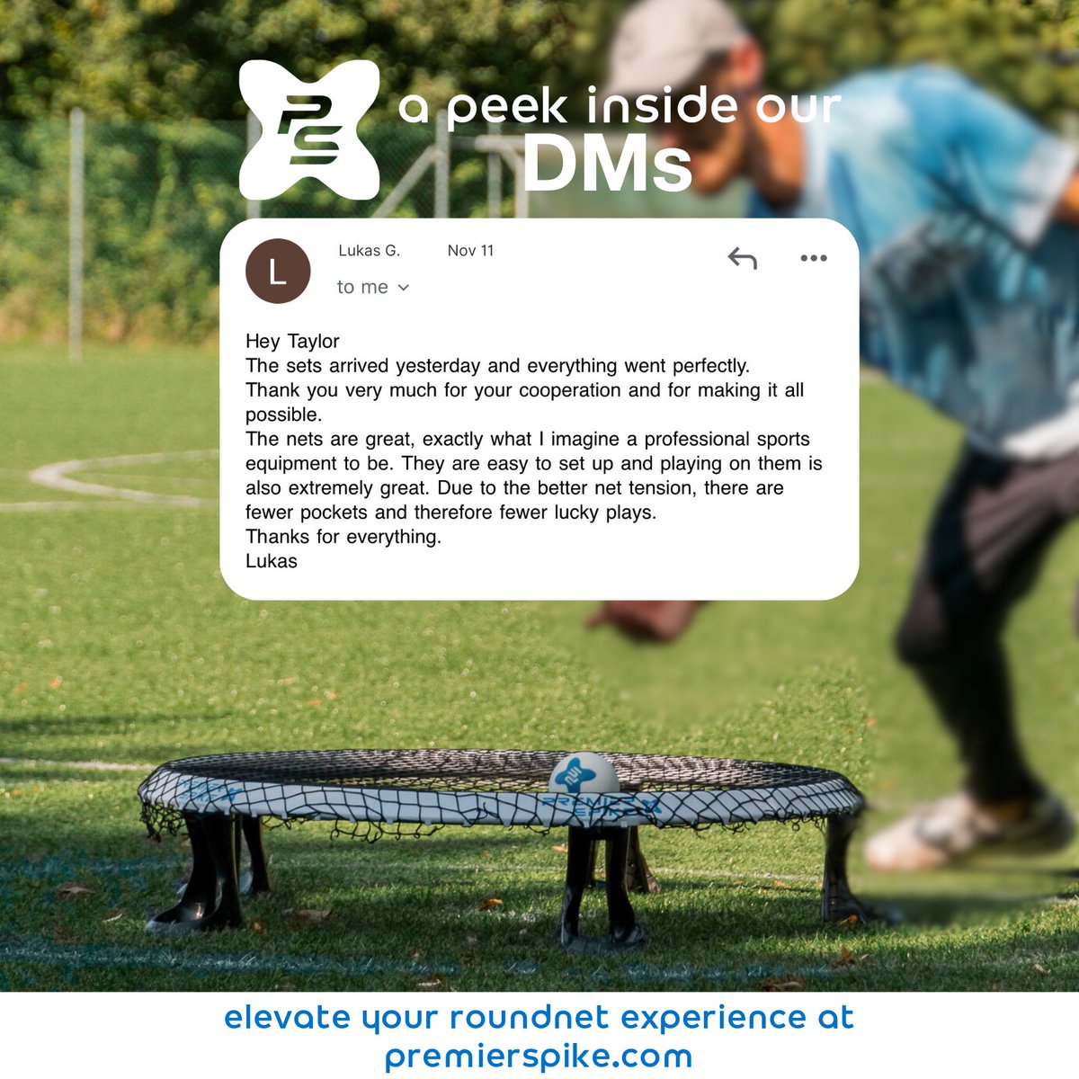 premier_spike's tweet image. These DMs remind us why we do what we do. 💪
#premierspike #roundnet #roundnetcommunity #productreview