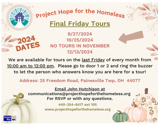 ProjectHope0hi0's tweet photo. Would you like a tour of the shelter? We'd love to show you around! Come on over this Friday Sept. 27 anytime from 10 am to noon for our Final Friday Tours. https://t.co/7QnQpLBCas