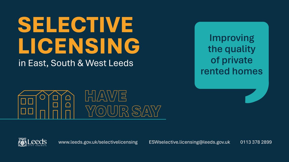 Leeds Council News (@leedscc_news) on Twitter photo Have your say on our consideration to expand our selective licensing scheme đź—Ł
The scheme would mean most private landlords would be required to obtain a licence for any residential property they are seeking to let in an area.
👉 orlo.uk/oNyno
<a href="/HousingLeeds/">Housing Leeds</a> Have your say on our consideration to expand our selective licensing scheme đź—Ł
The scheme would mean most private landlords would be required to obtain a licence for any residential property they are seeking to let in an area.
👉 orlo.uk/oNyno
<a href="/HousingLeeds/">Housing Leeds</a>