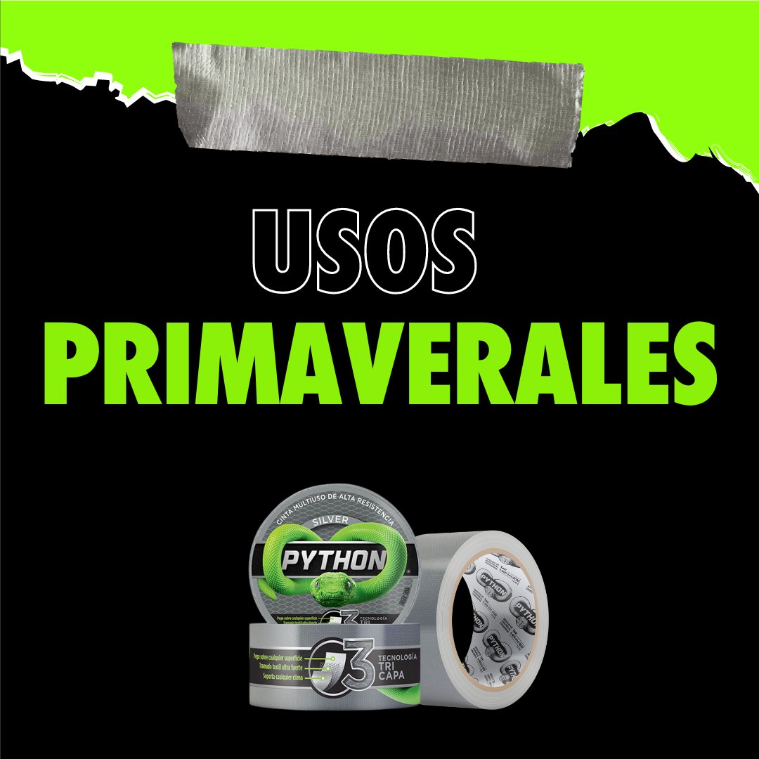 cintaspythonar's tweet image. ¡Arranca la primavera!
Y te dejamos algunos usos para que puedas hacer nuestra cinta de ALTA resistencia #Python🐍
Sujetá la sombrilla del patio que arrancan los dias de mas sol
Reforzá la bici para salir a pasear
Emparchá la manguera para el riego del jardín…