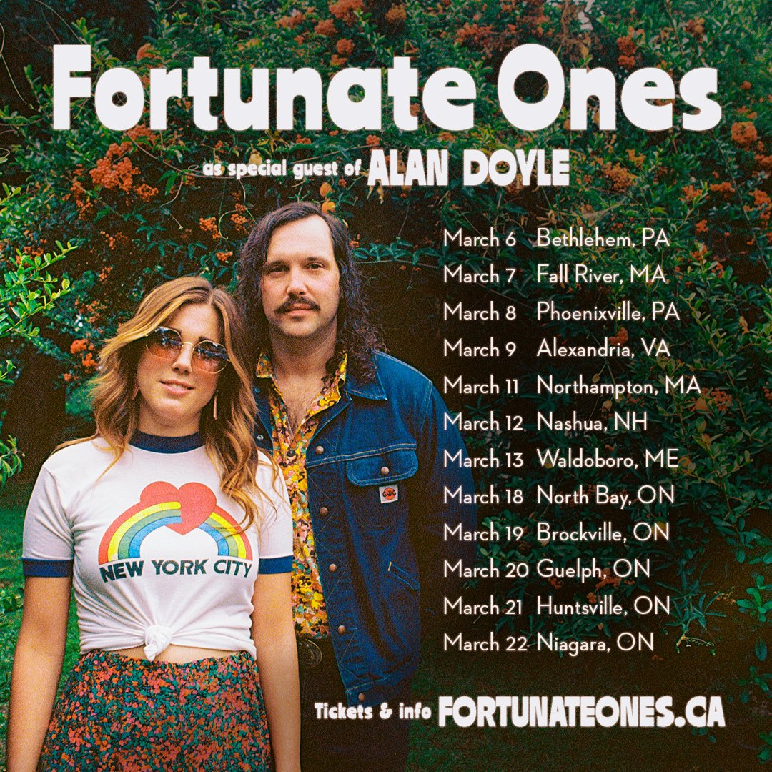 Fortunate Ones (@fortunateonesnl) on Twitter photo Hey 🇺🇸/🇨🇦 buds! How lucky are we at all? We’re heading back out on the road with the man himself <a href="/alanthomasdoyle/">Alan Doyle</a> on a run of shows this March! Pre-sales start SEPT 25 with code WELCOMEHOME. See yas soon! xoa&c fortunateones.ca/tour Hey 🇺🇸/🇨🇦 buds! How lucky are we at all? We’re heading back out on the road with the man himself <a href="/alanthomasdoyle/">Alan Doyle</a> on a run of shows this March! Pre-sales start SEPT 25 with code WELCOMEHOME. See yas soon! xoa&c fortunateones.ca/tour