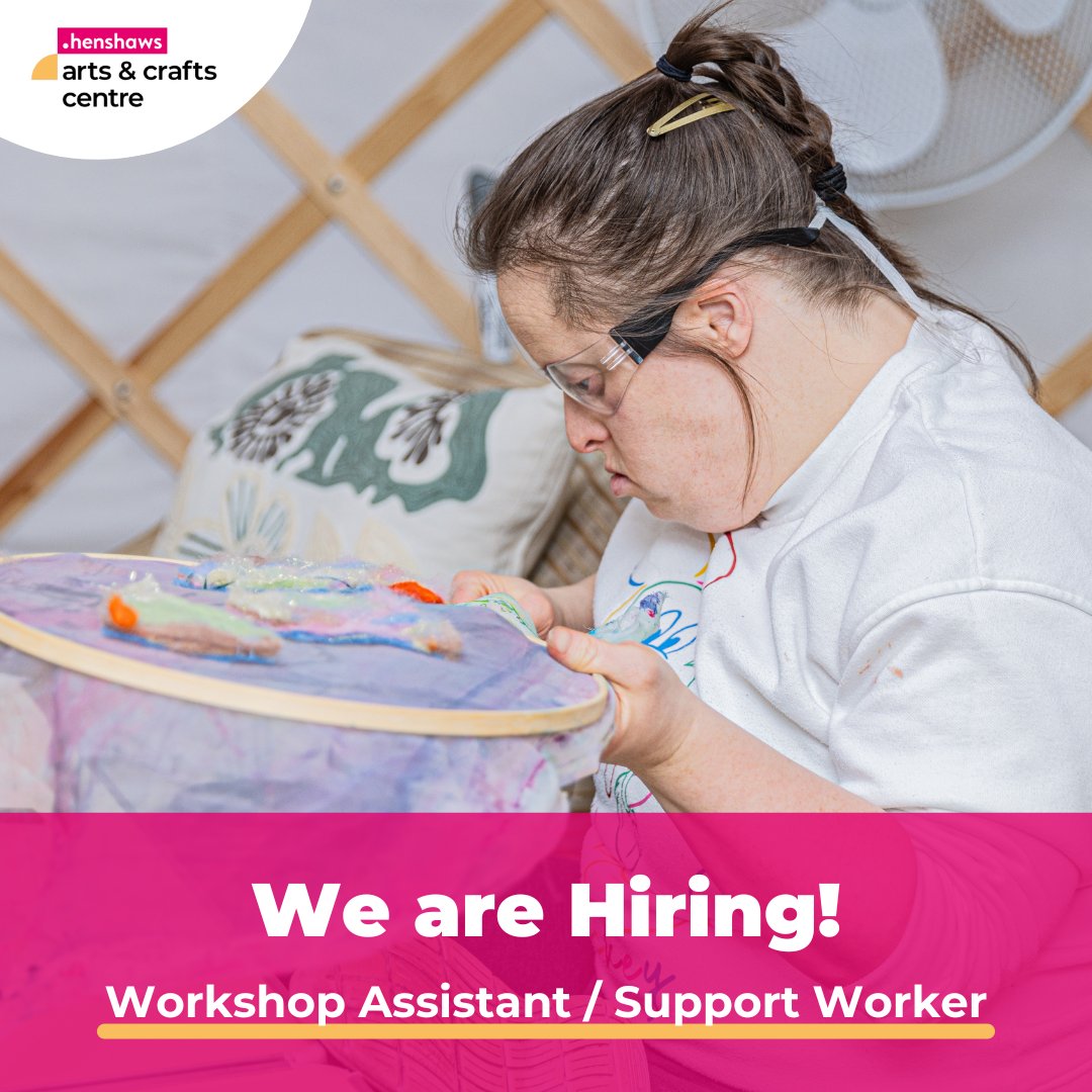 Henshaws's tweet image. Our #ArtsAndCraftsCentre is looking for an enthusiastic #WorkshopAssistant / #SupportWorker to join our friendly team who support Artmakers in Knaresborough.

To learn more about this amazing job, visit: cezanneondemand.intervieweb.it/henshaws/jobs/…