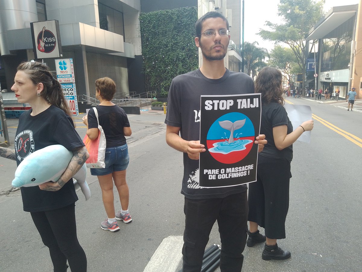 THANK YOU to all who showed up and used their voices for #DolphinDefenderMonth and #JapanDolphinsDay events! 🌎🐬 Pictured here are events in at the Japanese Embassy in Seattle, São Paulo, Brazil, and Oceanografic in Valencia, Spain. 

#DolphinProject