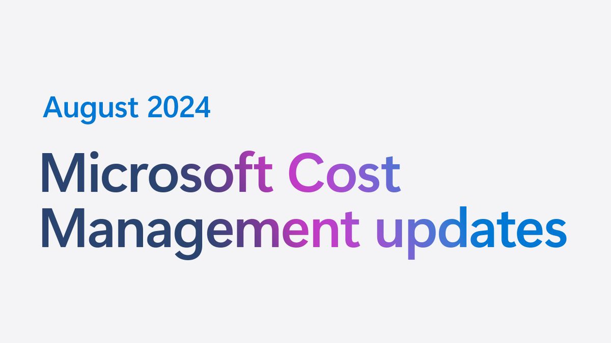 vinodk_sql's tweet image. Microsoft Cost Management updates—August 2024 dlvr.it/TDd42X