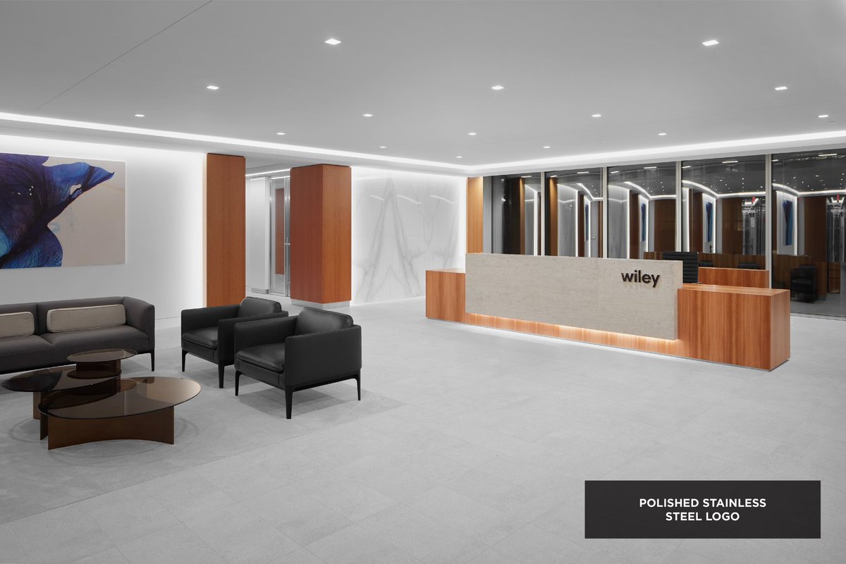 suicreative's tweet photo. We're excited to share our recent collaboration with HYL Architects on the new DC office for Wiley, a prominent law firm. We’d love to discuss how we can provide you with art and signage solutions. Connect with us here: contact@suicreative.com https://t.co/2TYoLbS1d5
