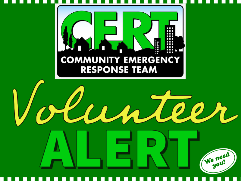 CERT Alert: The busy fall season continues!  Members please check your emails for some training and volunteer opportunities.