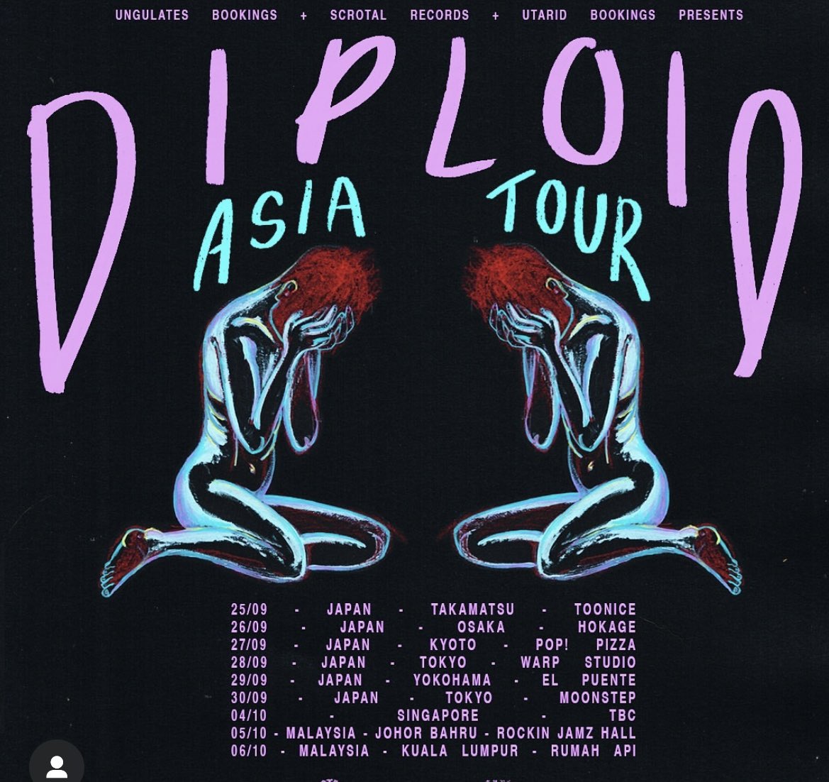 Impulserecords's tweet photo. 明日9月25日のTOONICEはオーストラリアより！
DIPLOIDジャパンツアー高松場所！！

9/25(水)
"Deadpudding presents “DIPLOID ASIA TOUR 高松編”"
OPEN / START 19:30 / 20:00
ADV / DOOR 2000yen / 2500yen (+1DRINK ORDER)
ACT
Deadpudding
DIPLOID (AUS)
いい子

御来場お待ち致しております！！ https://t.co/VlJ7XZ20pM