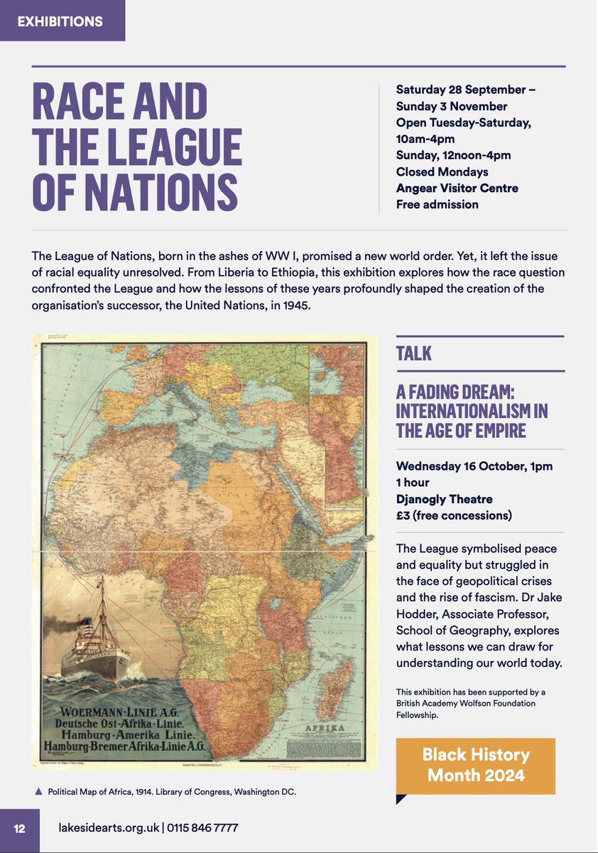 Jake Hodder (@jake_hodder) on Twitter photo A wonderfully busy launch event for 'Race and the League of Nations' <a href="/LakesideArts/">Lakeside Arts</a>. The exhibition is on until Nov 3rd. For those interested:
lakesidearts.org.uk/exhibition/rac…
Funding thanks to <a href="/wolfsonfdn/">Wolfson Foundation</a> and <a href="/BritishAcademy_/">The British Academy</a> A wonderfully busy launch event for 'Race and the League of Nations' <a href="/LakesideArts/">Lakeside Arts</a>. The exhibition is on until Nov 3rd. For those interested:
lakesidearts.org.uk/exhibition/rac…
Funding thanks to <a href="/wolfsonfdn/">Wolfson Foundation</a> and <a href="/BritishAcademy_/">The British Academy</a>
