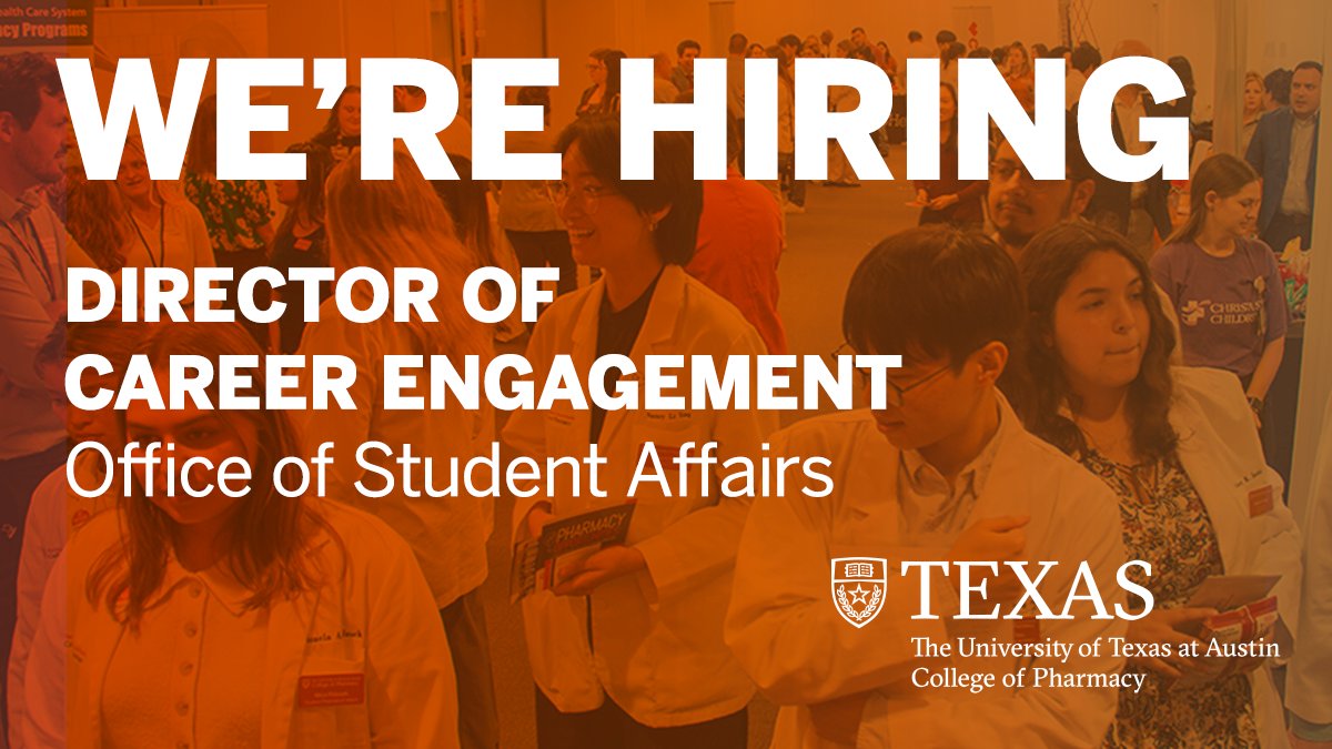 Exciting news! #TexasPharmacy is hiring for a NEW position: Director of Career Engagement. We’re looking for a forward-thinking, student-centered professional to manage career development and job placement programs for College of Pharmacy students. Apply: bit.ly/4edwhh2