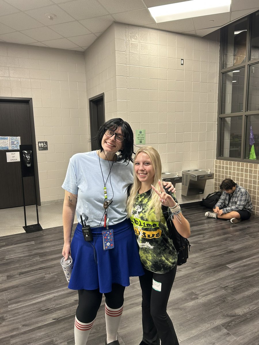 Dress at the letter of your name day! Taylor as Tina from Bob’s Burgers and Sydney as Sublime. I love seeing my Cardiff students grow up here at the Creek. 

#RPND #HOCO