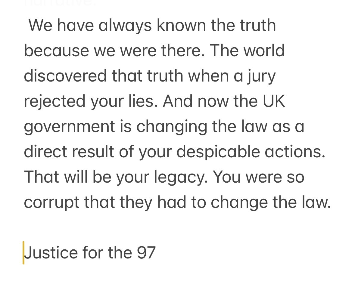 Statement from the Hillsborough Survivors Association (HSA) regarding today’s Hillsborough Law announcement: