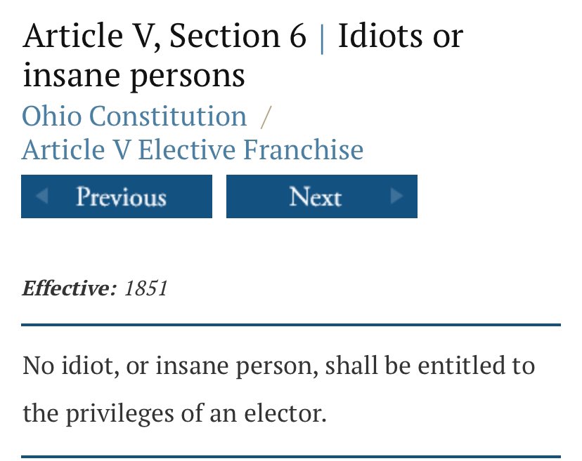 JessPrequel's tweet photo. Ohio state law bars idiots from voting which, if you’ve ever been to Ohio, makes a lot of sense https://t.co/Nr00MW1ee4