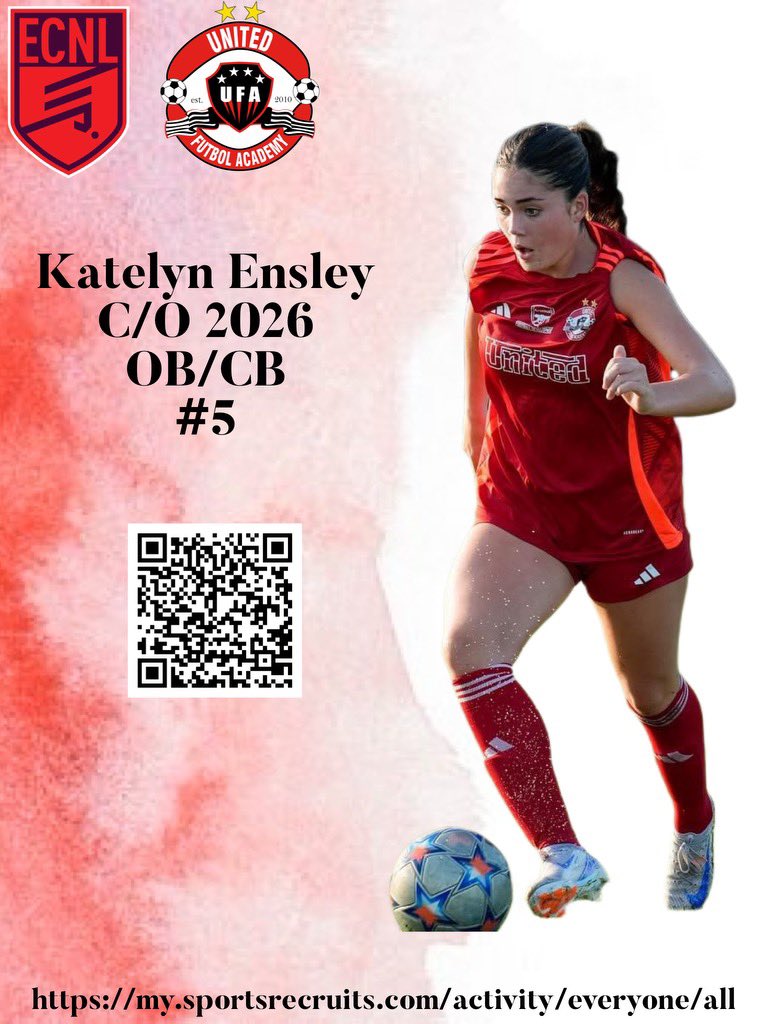 UFA08G_ECNL's tweet photo. 2026 Player Spotlight: Katelyn Ensley 
⚽️ OB/CB | UFA 08 ECNL  

@KatelynEns51132 

@ImYouthSoccer @ImCollegeSoccer  @PrepSoccer  @TopDrawerSoccer @TheSoccerWire @ECNLgirls https://t.co/99EuD6ndDw