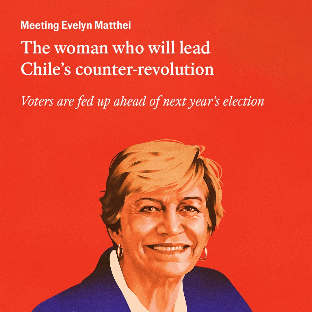TheEconomist's tweet image. Evelyn Matthei says she is optimistic about the future—with one big caveat econ.st/3BhTXSK

Illustration: Harol Bustos