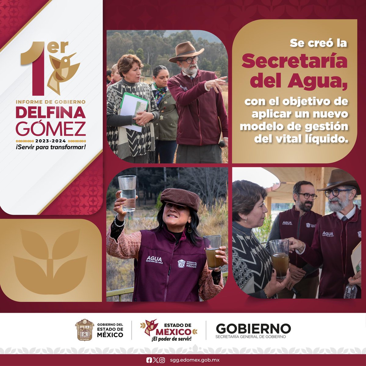 Horacio Duarte Olivares (@horacioduarteo) on Twitter photo La Gobernadora <a href="/delfinagomeza/">Delfina Gómez A.</a>, acaba de informar sobre la creación de la Secretaría del <a href="/agua_edomex/">Secretaría del Agua</a>, una dependencia impulsada por ella para mejorar el modelo de gestión del agua.
#InformeDelfina #ElPoderDeServir #ServirParaTransformar La Gobernadora <a href="/delfinagomeza/">Delfina Gómez A.</a>, acaba de informar sobre la creación de la Secretaría del <a href="/agua_edomex/">Secretaría del Agua</a>, una dependencia impulsada por ella para mejorar el modelo de gestión del agua.
#InformeDelfina #ElPoderDeServir #ServirParaTransformar