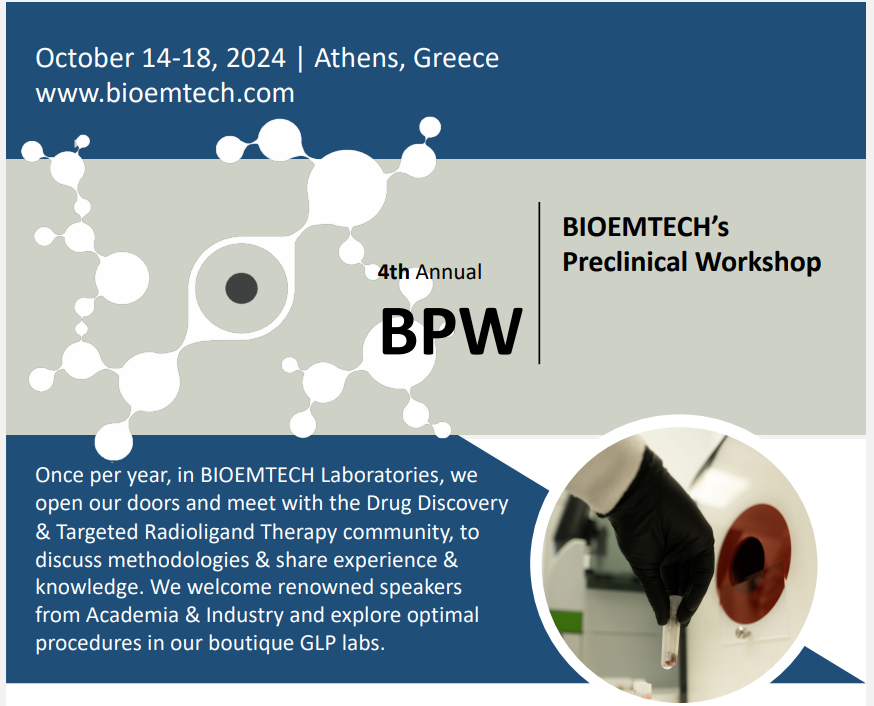 caimprove's tweet photo. It is announced that @bioemtech's 4th Annual Preclinical Workshop is being held in #Athens 
🗓️Oct 14-18 2024
📝https://t.co/lbRoBYn0V3
BIOEMTECH is a preclinical CRO for testing new drugs using imaging systems in line with #3Rs and especially with reduction and refinement https://t.co/uxbaz7SMUX