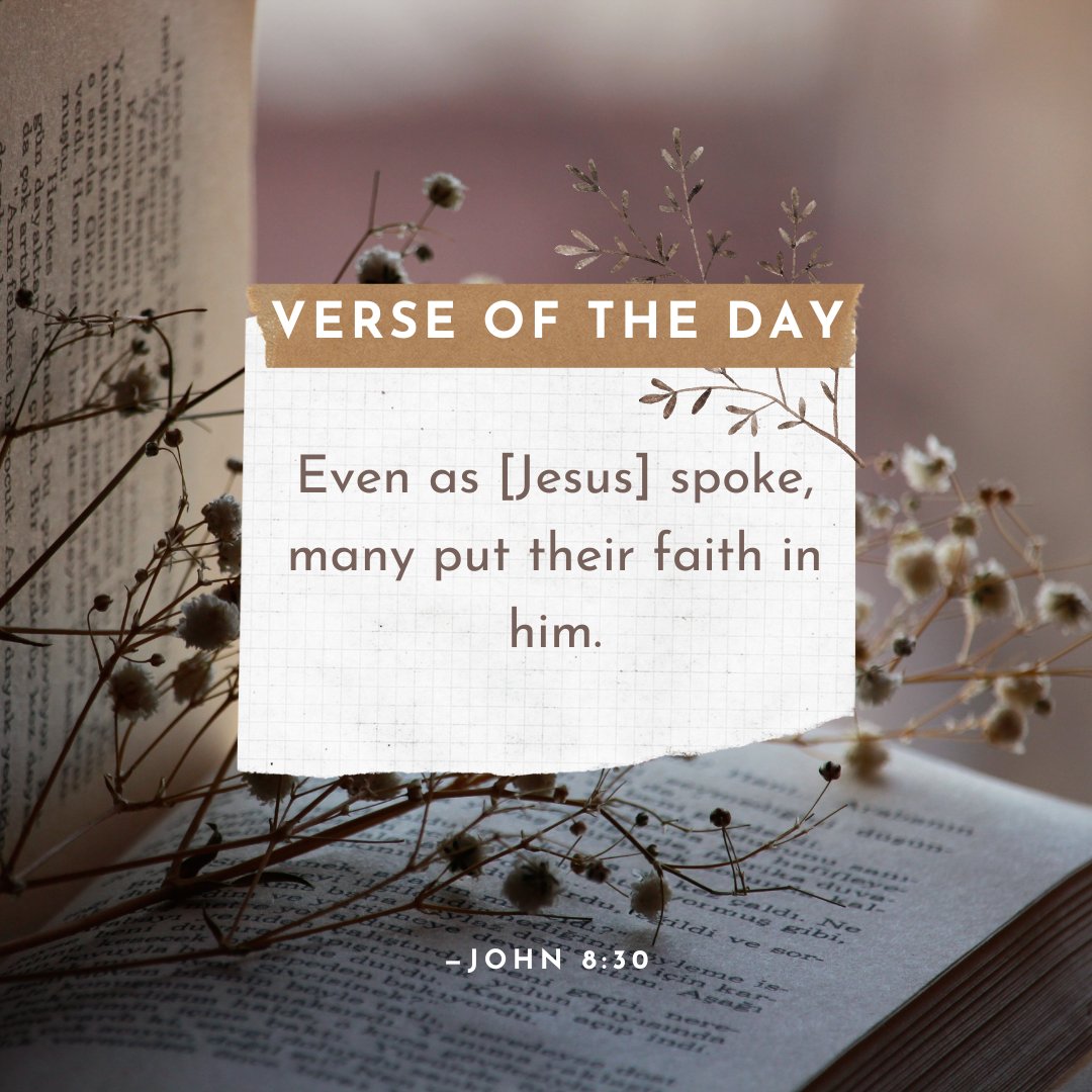 glcsonline's tweet photo. 'Even as [Jesus] spoke, many put their faith in him.’ —John 8:30 ✝️💖 May we also have the faith to trust in His words and follow Him wholeheartedly. #VerseOfTheDay #FaithInJesus #GraceChurch #John830 #TrustInHim https://t.co/39pns73ngh