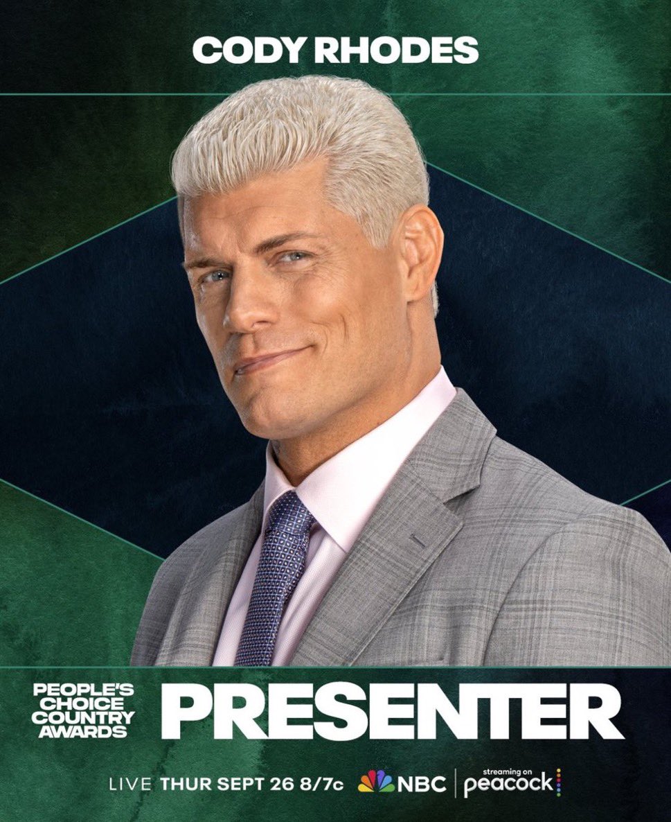 Cody Rhodes has been selected to be the presenter for ‘The People’s Choice Country Awards’ this Thursday!

QB1 FOR A REASON🔥